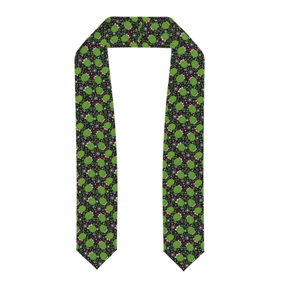 Logiee Frogs And Santa Hat Print Unisex Adult Graduation Stole Shawl 72" Long for Academic Commencements Shawl-Flattened