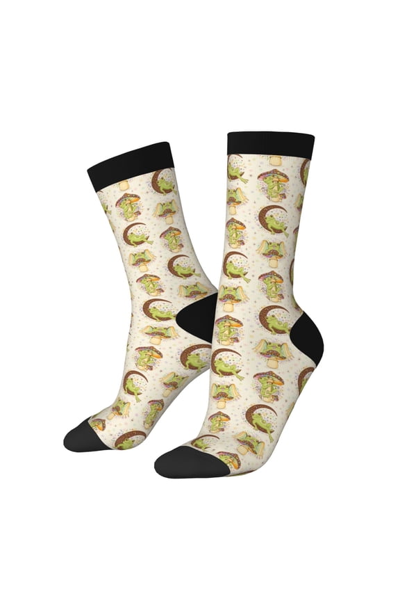Frogs Print Adult Socks for Men & Women,Calf Socks, Ankle Socks,Boots Socks,Breathable Casual Sock,Unisex Crew Socks