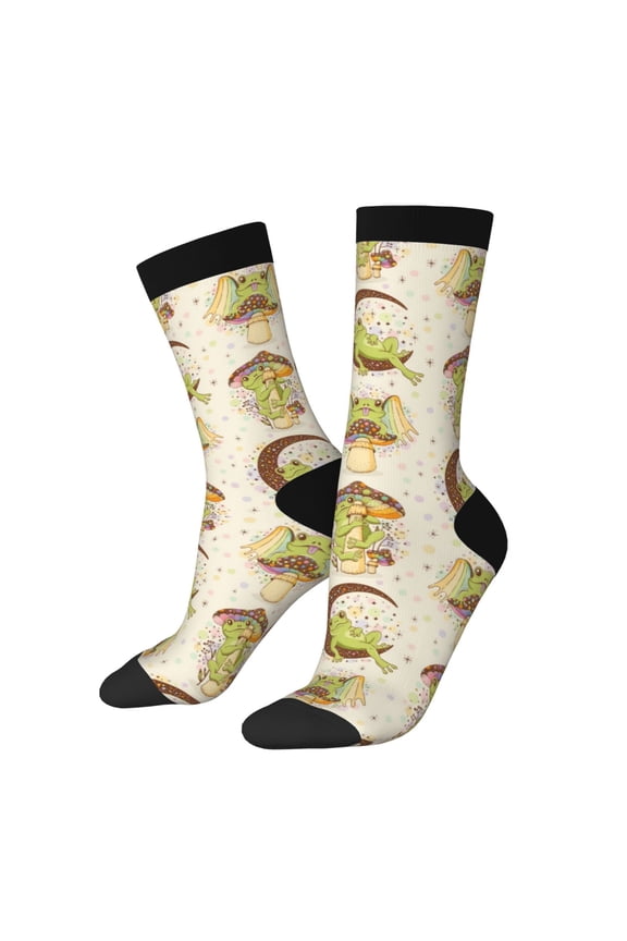Frogs Print Adult Socks for Men & Women,Calf Socks, Ankle Socks,Boots Socks,Breathable Casual Sock,Unisex Crew Socks