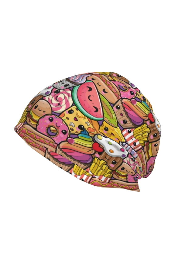 Fruit-Flavored Ice-Cream Print Unisex Knit Beanie for Men Women Winter Hat,Beanies Skull Caps