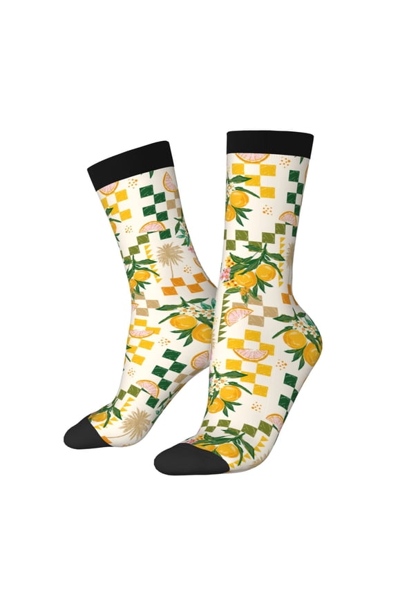 Fruit Print Adult Socks for Men & Women,Calf Socks, Ankle Socks,Boots Socks,Breathable Casual Sock,Unisex Crew Socks
