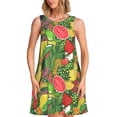 thumbnail image 1 of Logiee Fruits Vegetables And Berries Print Summer Dresses for Women,Beach Sleeveless Flowy Pocket Tshirt Tank Sundresses,Women's Sleeveless Dress, 1 of 7