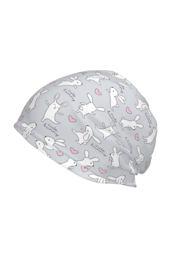 Fun Rabbit Print Unisex Knit Beanie for Men Women Winter Hat,Beanies Skull Caps