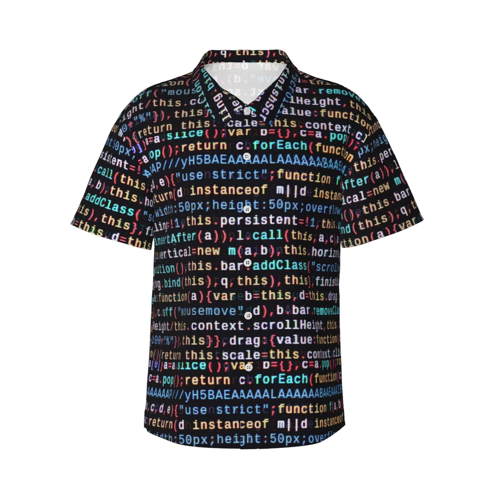Logiee Function Source Code1 Print Mens Hawaiian Shirts,Loose-Fit Short ...