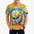 thumbnail image 1 of Logiee Funny Alarm Clock Illustration Print Mens Polo Shirts,Mens Golf Polo Shirts,Short Sleeve Casual Polo Shirts for Men,Summer Fashion Beach Shirts-Large, 1 of 6