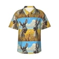 thumbnail image 1 of Logiee Funny Countryside Donkey Print Mens Hawaiian Shirts,Loose-Fit Short Sleeve Button Down Tropical Aloha Beach Shirt,Summer Vacation Wedding Tops,3X-Large, 1 of 7