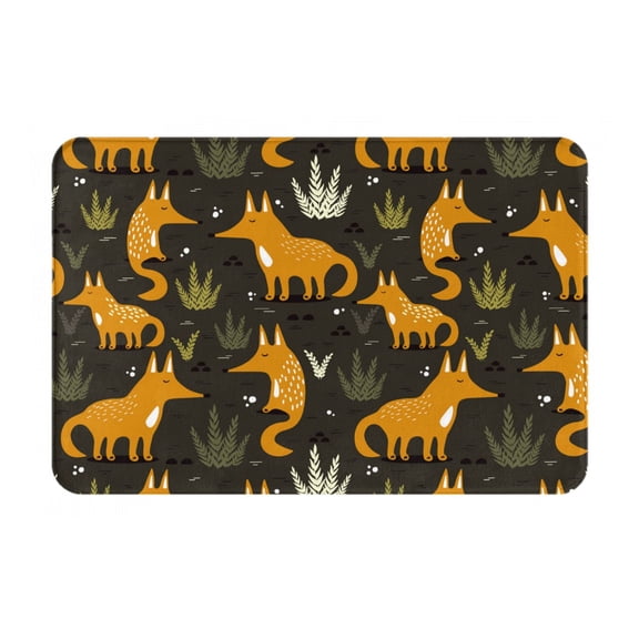 Logiee Funny Fox by the Field Print Welcome Mats for Entryway,Door Mat for Front Door,Entry Mat,Doormat for Garden, Garage, Patio, Home, Porch Decor