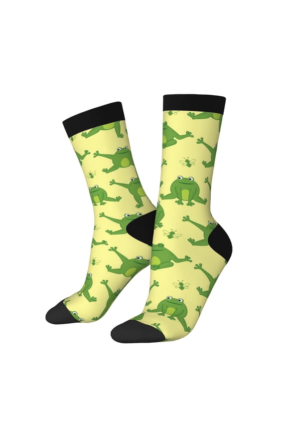 Funny Frogs Print Adult Socks for Men & Women,Calf Socks, Ankle Socks,Boots Socks,Breathable Casual Sock,Unisex Crew Socks