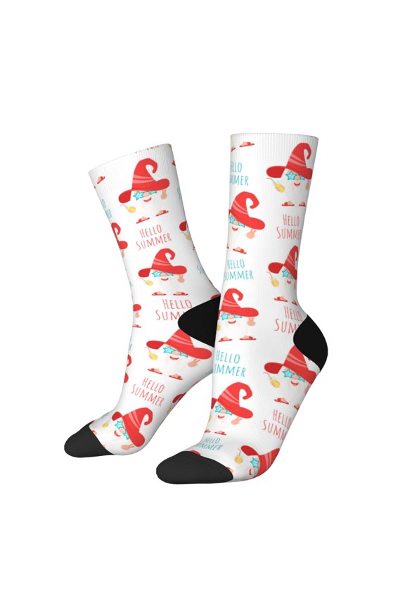 Funny Gnomes Print Adult Socks for Men & Women,Calf Socks, Ankle Socks,Boots Socks,Breathable Casual Sock,Unisex Crew Socks