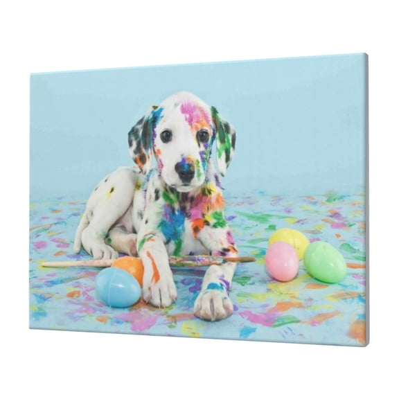 Logiee A Funny Little Dalmatian Puppy Print Canvas Wall Art,Canvas Picture Prints with Frame, Wall Art Decorative,Canvas Decorative,Suitable for Living Room Bedroom Office Room 30x40