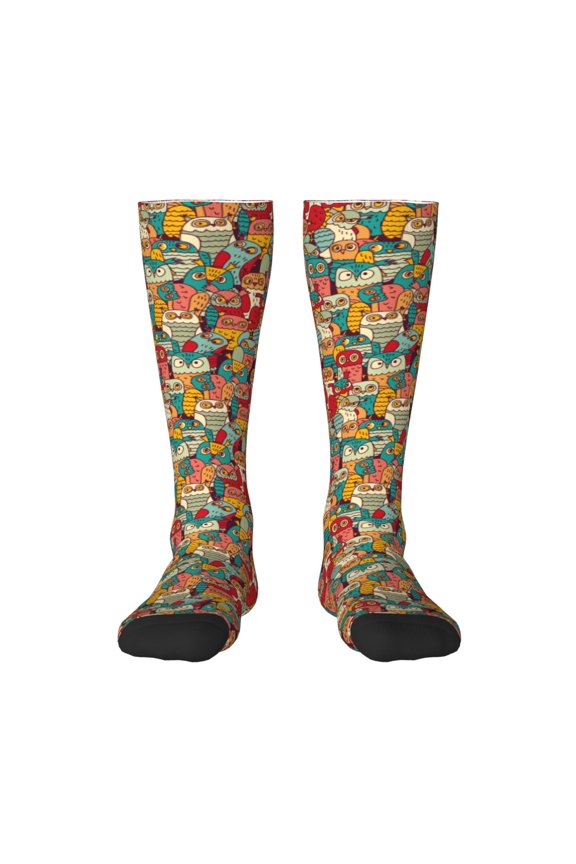 Funny Owl Bird Print Gift Stocking Stuffers,Adult Stockings,Novelty Socks,Funny Socks Birthday Running Walking Sleeping