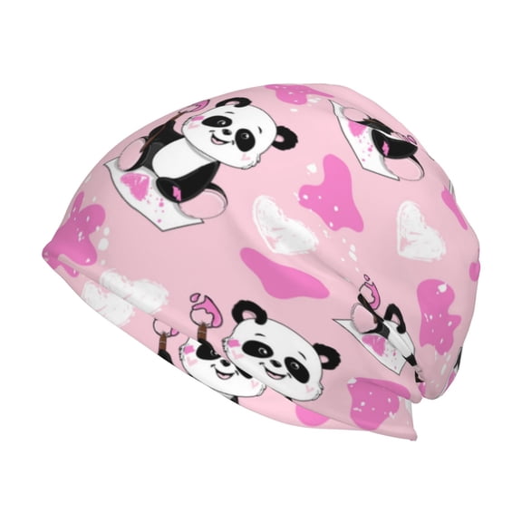Logiee Funny Panda Draws A Heart Print Unisex Knit Beanie for Men Women Winter Hat,Beanies Skull Caps