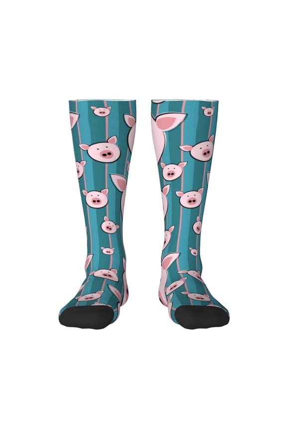 Funny Pig Faces Print Gift Stocking Stuffers,Adult Stockings,Novelty Socks,Funny Socks Birthday Running Walking Sleeping