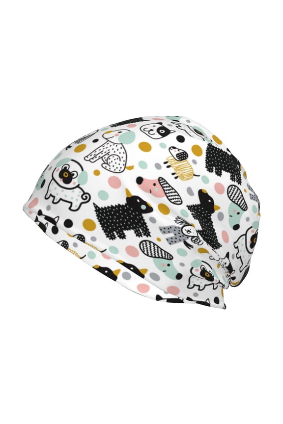 Funny Puppy Print Unisex Knit Beanie for Men Women Winter Hat,Beanies Skull Caps