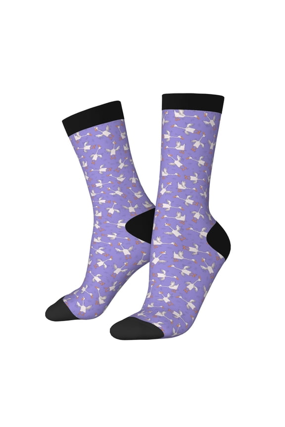 Funny goose birds Print Adult Socks for Men & Women,Calf Socks, Ankle Socks,Boots Socks,Breathable Casual Sock,Unisex Crew Socks