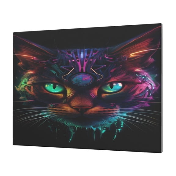 Logiee Futuristic Cat Warrior Print Canvas Wall Art,Canvas Picture Prints with Frame, Wall Art Decorative,Canvas Decorative,Suitable for Living Room Bedroom Office Room 30x40
