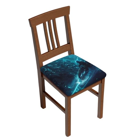 Logiee Futuristic Jet Ski Adventure Print Square Chair Seat Covers, Stretch Chair Seat Covers,Seat Chair Slipcover, Non-Slip Chair Slipcover,Furniture Protector for Indoor and Outdoor-Four Pieces