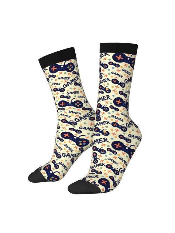 Game Controller Print Adult Socks for Men & Women,Calf Socks, Ankle Socks,Boots Socks,Breathable Casual Sock,Unisex Crew Socks