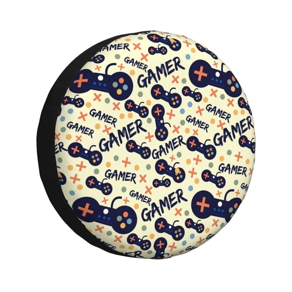 Logiee Game Controller Print Spare Tire Cover, Universal Wheel Protectors,Waterproof Dust-Proof UV Sun Wheel Tire Cover,Fit for SUV, RV, Travel Trailer, Truck-17 inch