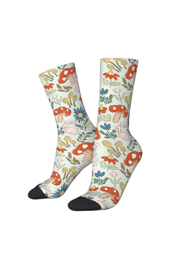 Garden Of Little Bunnies Print Adult Socks for Men & Women,Calf Socks, Ankle Socks,Boots Socks,Breathable Casual Sock,Unisex Crew Socks