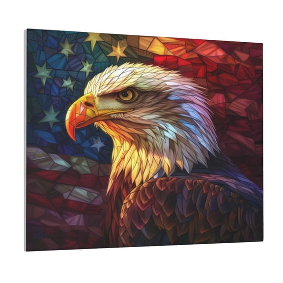 Logiee Geometric American Bald Eagle Print Canvas Wall Art ,Art Poster,Canvas Decorative Picture,Decor Wall Pictures for Living Room Bedroom Bathroom,Ready to Hang
