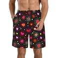 thumbnail image 1 of Logiee Geometric Hearts Print Mens Swim Trunks Quick Dry Board Shorts,Breathable Hawaii Beach Shorts Swimwear Bathing Suits-X-Large, 1 of 6