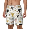 thumbnail image 1 of Logiee Geometric Triangle Print Men's Swim Trunk,Quick Dry Board Shorts ,Men's Swim Trunks with Compression Liner, Bathing Suits with Pockets-3X-Large, 1 of 6