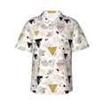 thumbnail image 1 of Logiee Geometric Triangle Print Mens Hawaiian Shirts,Loose-Fit Short Sleeve Button Down Tropical Aloha Beach Shirt,Summer Vacation Wedding Tops,Small, 1 of 7