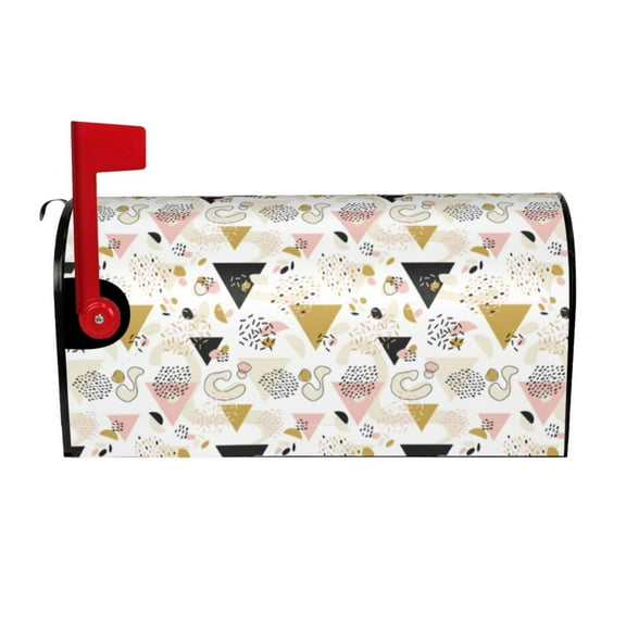 Logiee Geometric Triangle Print Post Letter Box Wrap Decor, Mailbox Cover Suitable for Standard Mailbox and Large Size Mailbox,Outdoor Yard Decoration-25.5x21 in