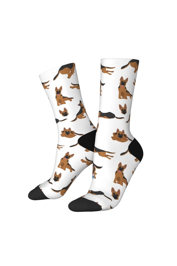 German Shepherd Dog Print Adult Socks for Men & Women,Calf Socks, Ankle Socks,Boots Socks,Breathable Casual Sock,Unisex Crew Socks