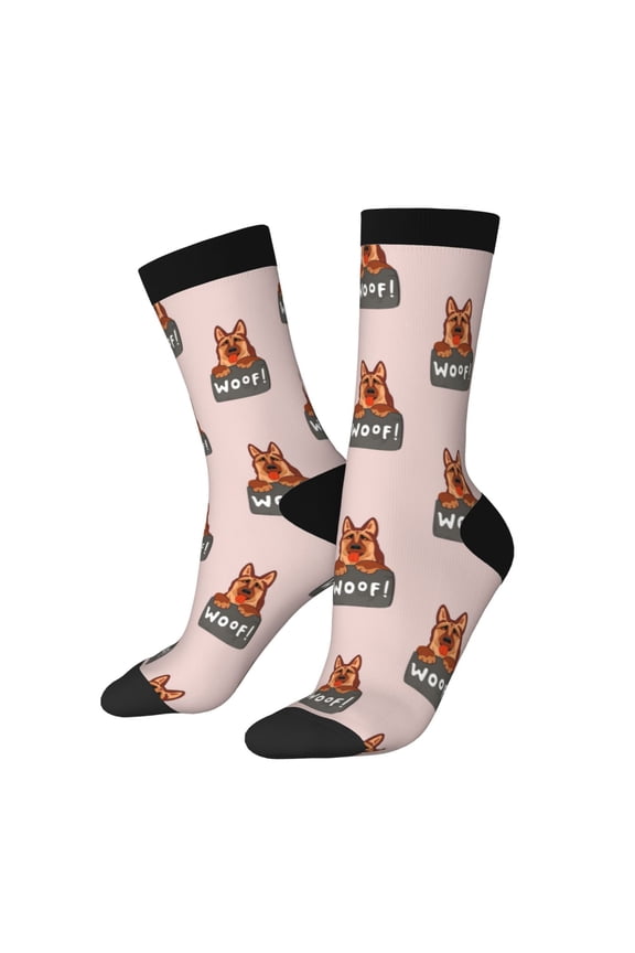 German Shepherd Dog Print Adult Socks for Men & Women,Calf Socks, Ankle Socks,Boots Socks,Breathable Casual Sock,Unisex Crew Socks