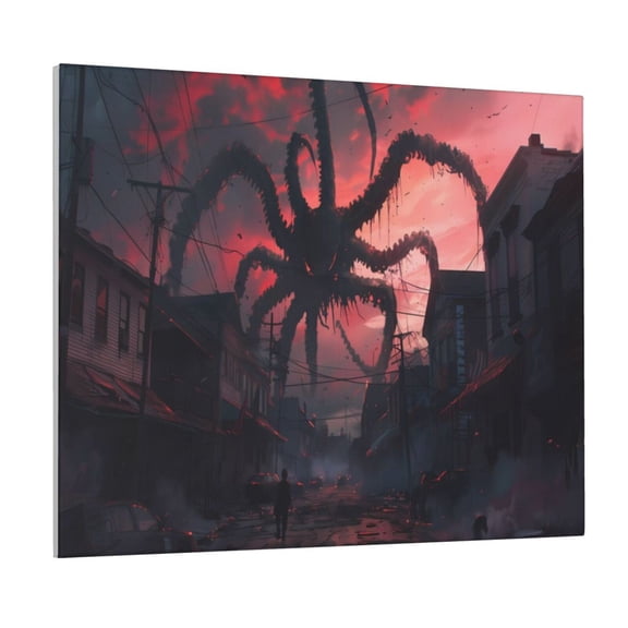Logiee Giant Monster Over City Print Canvas Wall Art ,Art Poster,Canvas Decorative Picture,Decor Wall Pictures for Living Room Bedroom Bathroom,Ready to Hang