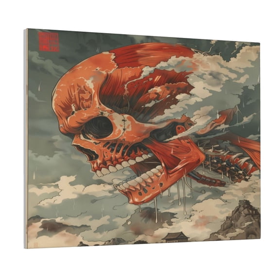 Logiee Gigantic Skull In Clouds Print Canvas Wall Art ,Art Poster,Canvas Decorative Picture,Decor Wall Pictures for Living Room Bedroom Bathroom,Ready to Hang