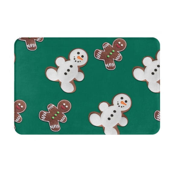 Logiee Gingerbread Snowman Cookies Print Welcome Mats for Entryway,Door Mat for Front Door,Entry Mat,Doormat for Garden, Garage, Patio, Home, Porch Decor