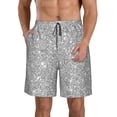 thumbnail image 1 of Logiee GlitterSilver Print Mens Swim Trunks Quick Dry Board Shorts,Breathable Hawaii Beach Shorts Swimwear Bathing Suits-Medium, 1 of 6