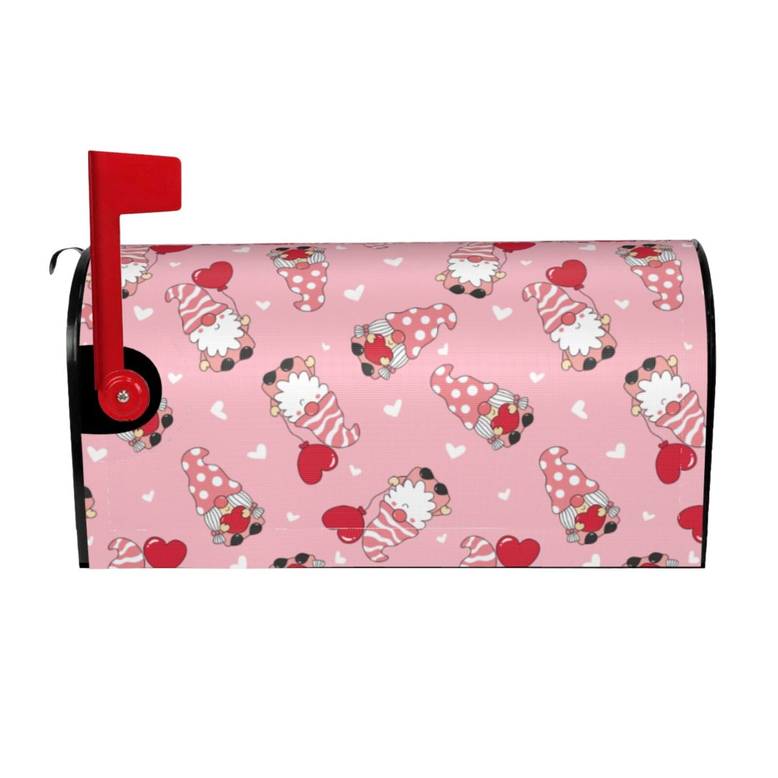 Logiee Gnome With Heart Print Post Letter Box Wrap Decor, Mailbox Cover Suitable for Standard Mailbox and Large Size Mailbox,Outdoor Yard Decoration-21x18 in