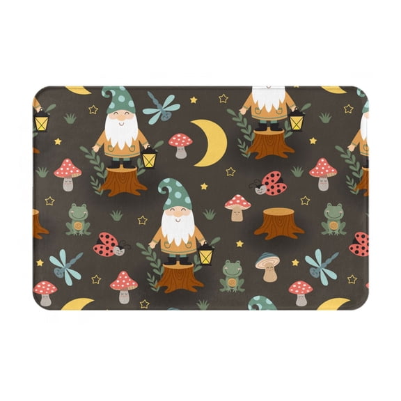 Logiee Gnome Insect Frog Print Welcome Mats for Entryway,Door Mat for Front Door,Entry Mat,Doormat for Garden, Garage, Patio, Home, Porch Decor