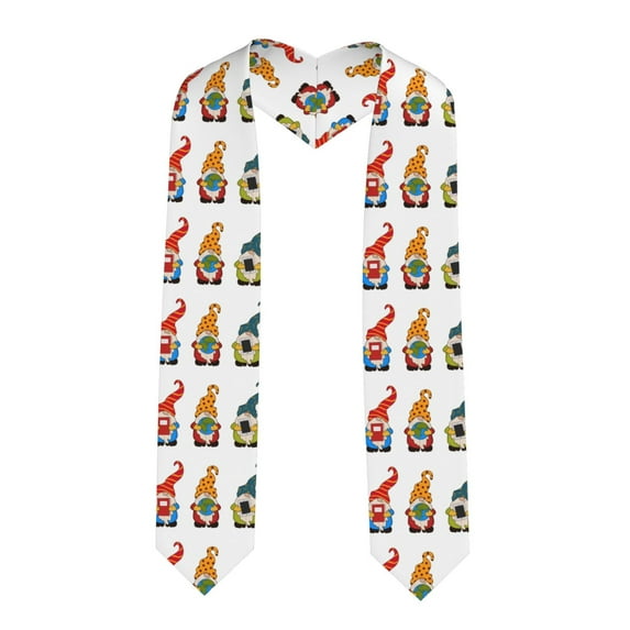 Logiee Gnomes Are Holding School Supplies Print Unisex Adult Graduation Stole Shawl 72" Long for Academic Commencements Shawl-Sharp Corner