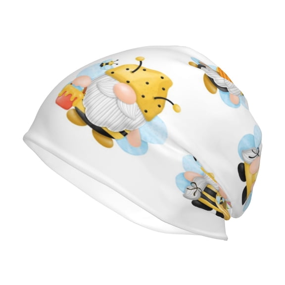 Logiee Gnomes Honey Bee Print Unisex Knit Beanie for Men Women Winter Hat,Beanies Skull Caps