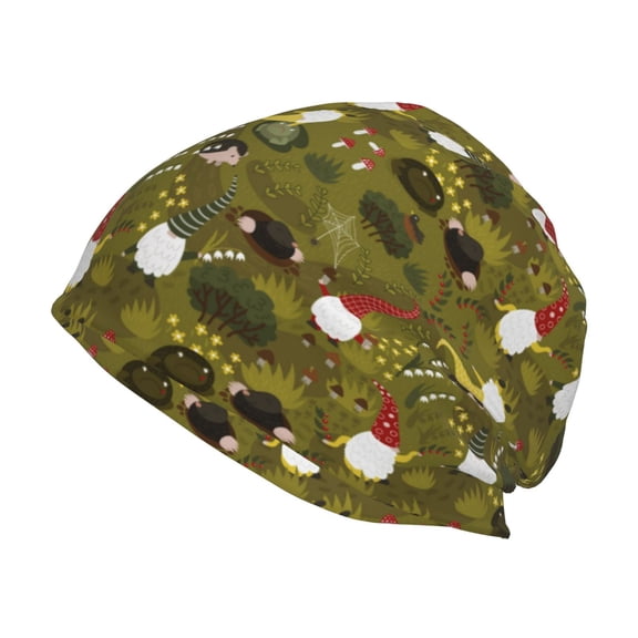Logiee Gnomes Playing in the Garden Print Unisex Knit Beanie for Men Women Winter Hat,Beanies Skull Caps