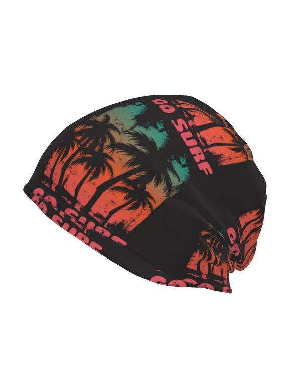 Go Surfer Print Unisex Knit Beanie for Men Women Winter Hat,Beanies Skull Caps