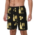 thumbnail image 1 of Logiee Gold Bottles Print Men's Swim Trunk,Quick Dry Board Shorts ,Men's Swim Trunks with Compression Liner, Bathing Suits with Pockets-X-Large, 1 of 6