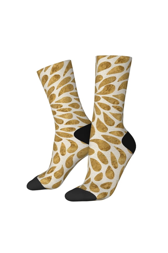 Gold Drops Print Adult Socks for Men & Women,Calf Socks, Ankle Socks,Boots Socks,Breathable Casual Sock,Unisex Crew Socks