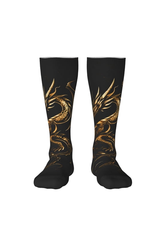 Golden Dragon Tattoo Art Print Gift Stocking Stuffers,Adult Stockings,Novelty Socks,Funny Socks Birthday Running Walking Sleeping