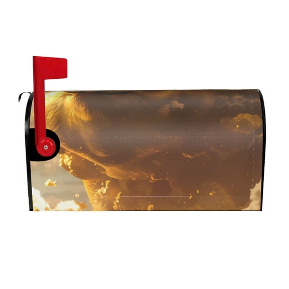 Logiee Golden Pig Cloud Fantasy Print Post Letter Box Wrap Decor, Mailbox Cover Suitable for Standard Mailbox and Large Size Mailbox,Outdoor Yard Decoration-21x18 in