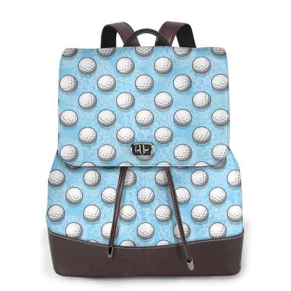Logiee Golf Balls 1 Print Backpack Purse for Women,Fashion Leather Backpack Purse,Women's Leather Backpack for Work College Travel