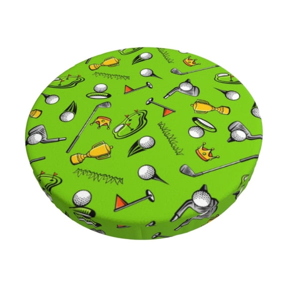 Logiee Golf Sport Club Print Stool Covers Round,Bar Stool Covers,Watedrproof Stool Slipcover with Elastic,Stool Cushion,Round Bar Stool Seat Covers for Bar Round Chair-13 inch