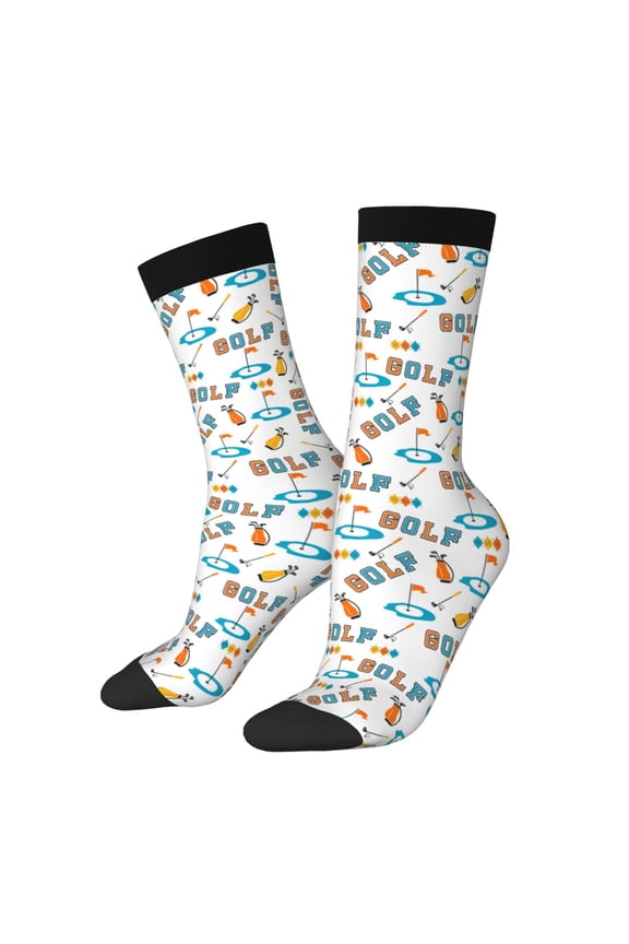 Golfing Clubhouse Print Adult Socks for Men & Women,Calf Socks, Ankle Socks,Boots Socks,Breathable Casual Sock,Unisex Crew Socks