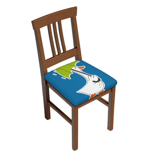 Logiee Goose Holding an Umbrella Print Square Chair Seat Covers, Stretch Chair Seat Covers,Seat Chair Slipcover, Non-Slip Chair Slipcover,Furniture Protector for Indoor and Outdoor-Four Pieces