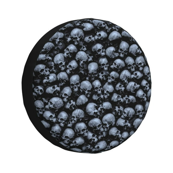 Logiee Gothic Skull Print Spare Tire Cover, Universal Wheel Protectors,Waterproof Dust-Proof UV Sun Wheel Tire Cover,Fit for SUV, RV, Travel Trailer, Truck-14 inch